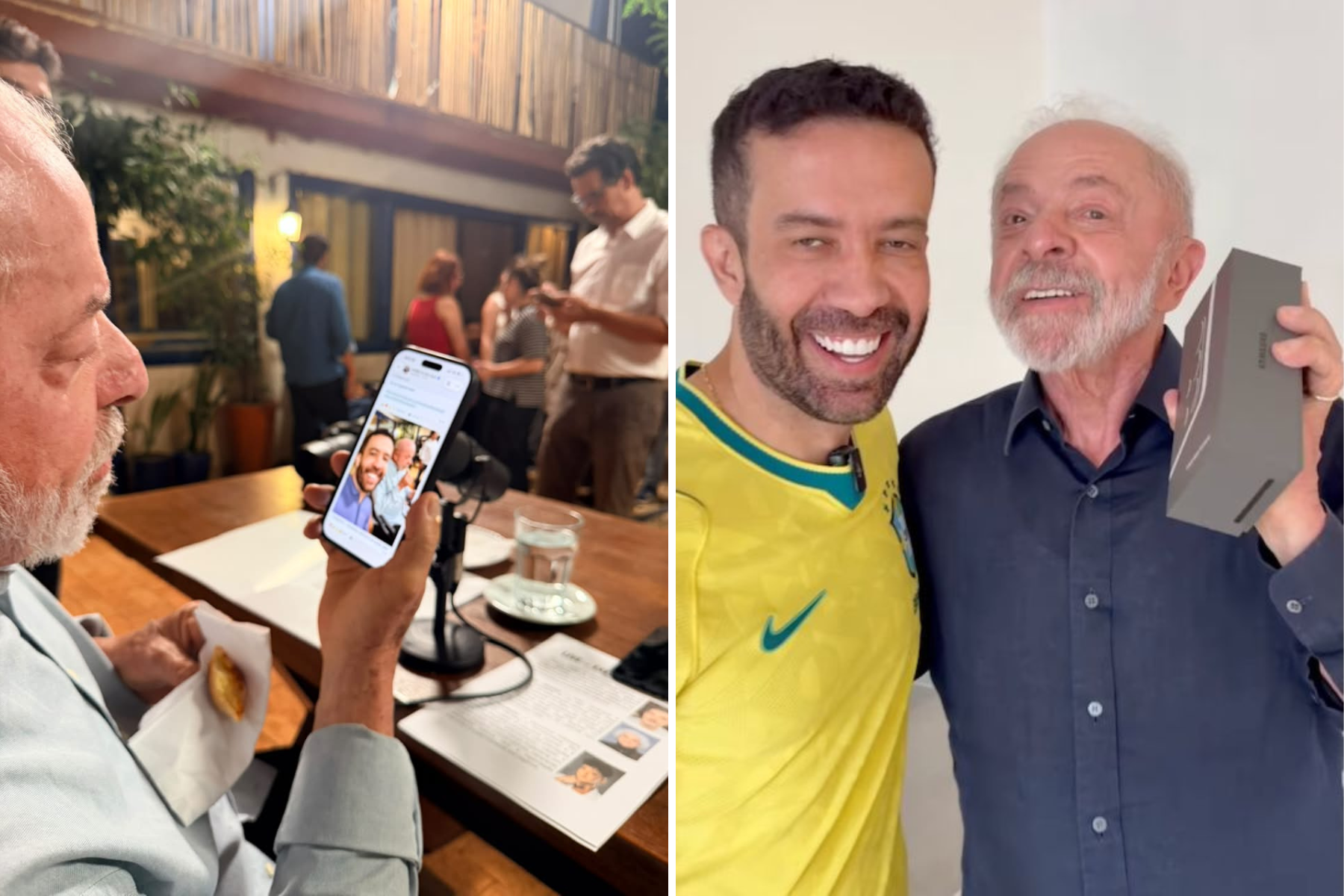 Imagem da notícia: Lula aparece com iPhone em fotos de Janones, mas ganhou Samsung