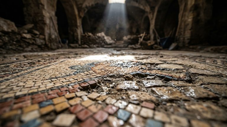 Imagem da notícia: Mosaico de 16 metros sob Termas de Trajano pode ser recorde da Roma Antiga
