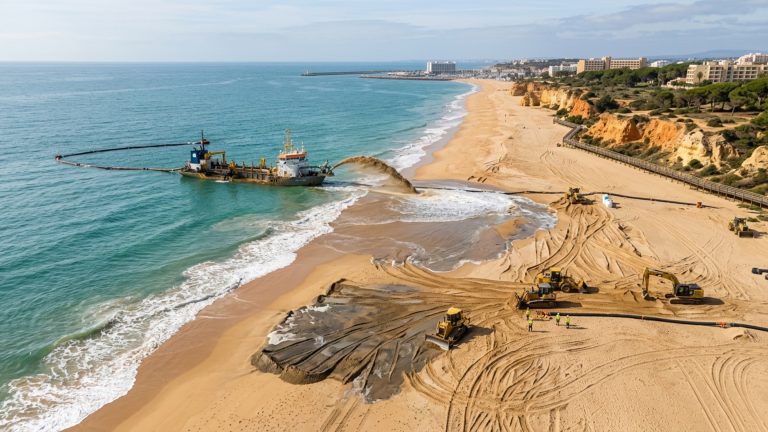 Imagem da notícia: Portugal retira areia dos EUA para salvar praias do Algarve