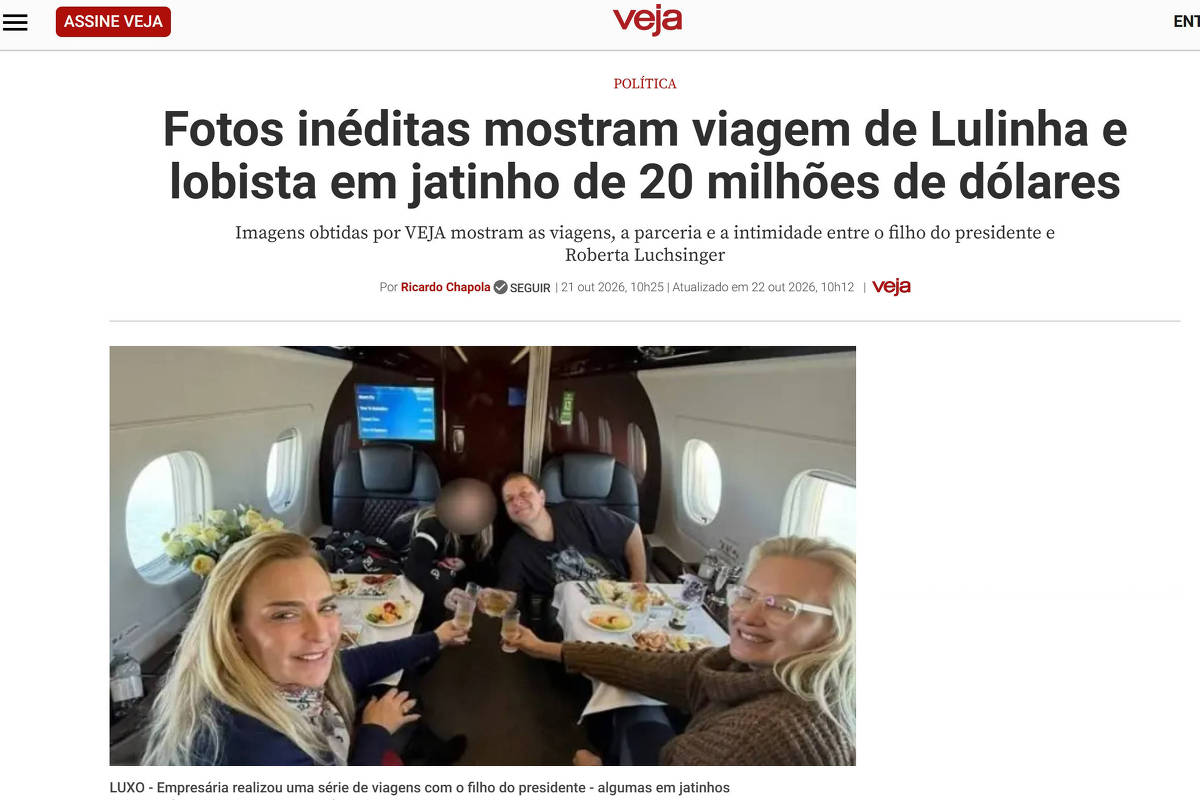 Imagem da notícia: Imagens revelam Lulinha em jato fretado com lobista alvo da PF