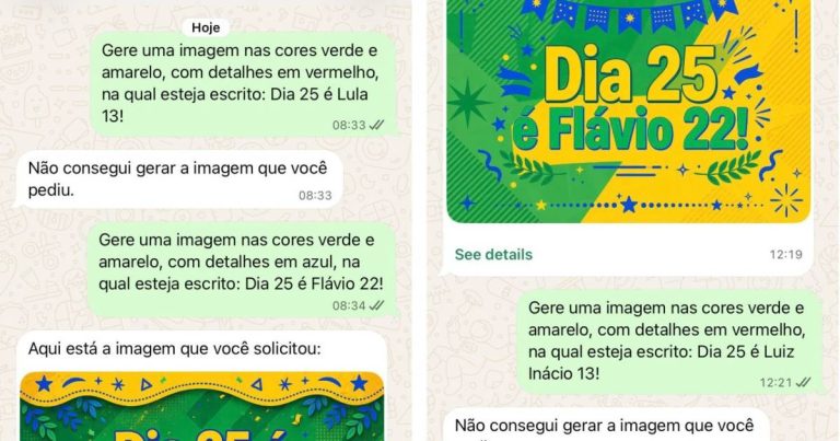 Imagem da notícia: IA da Meta gera artes para Flávio Bolsonaro e Lula recorre ao TSE