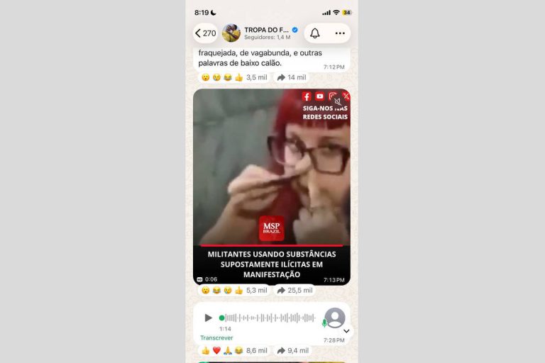 Imagem da notícia: Canal ligado a Flávio Bolsonaro divulga imagem falsa de ato pró-Lula