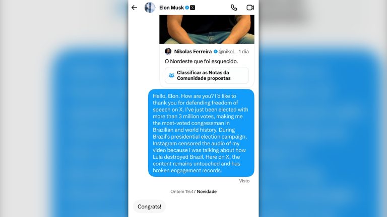Imagem da notícia: Elon Musk responde a Nikolas Ferreira após vídeo sobre o Nordeste