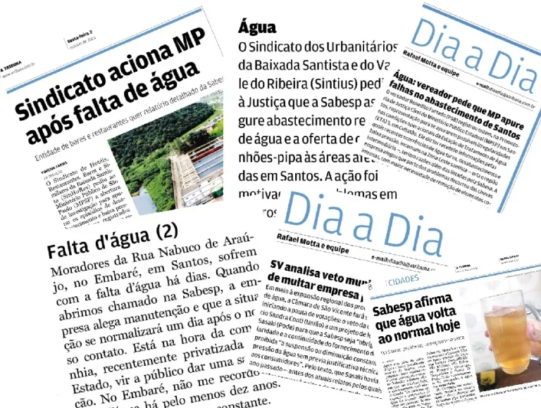 Imagem da notícia: Crise no Guarujá: Sabesp desvia água de Santos e São Vicente