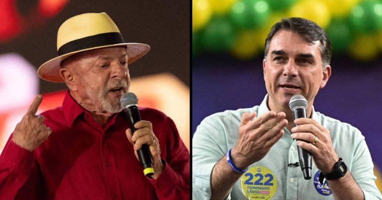 Imagem da notícia: Lula e Flávio Bolsonaro fazem lives simultâneas na reta final da eleição