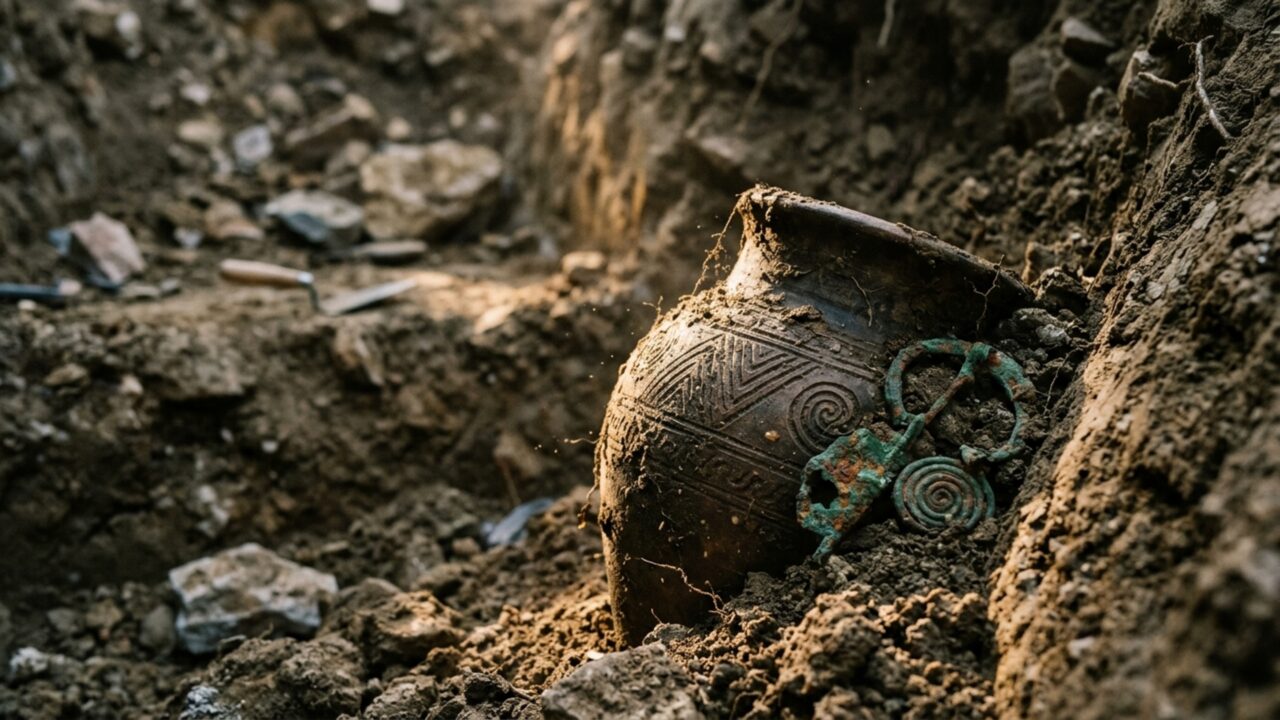 Imagem da notícia: Chuvas na Itália revelam sepultura picena de 2.600 anos escondida em encosta