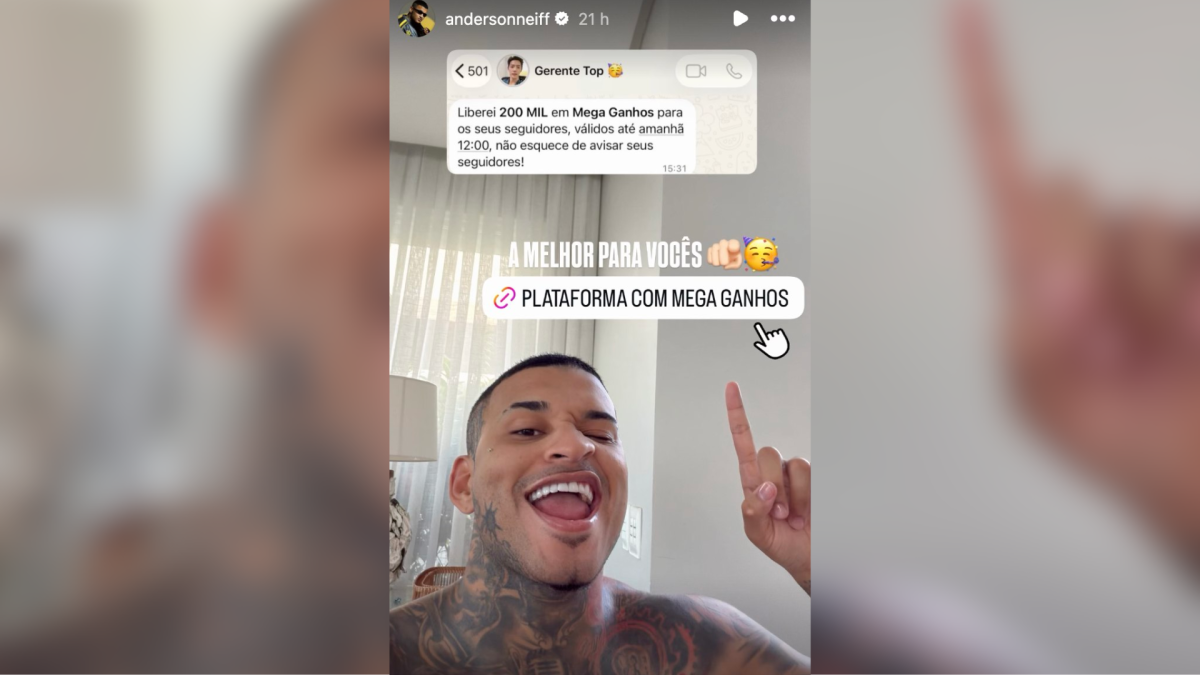 Imagem da notícia: Anderson Neiff divulga plataformas de apostas após novas restrições do governo