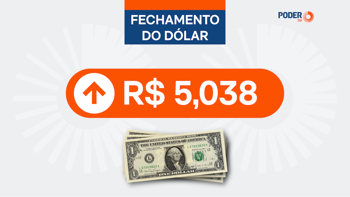 Imagem da notícia: Dólar fecha em alta a R$ 5,038 e bolsa brasileira recua 1,15%